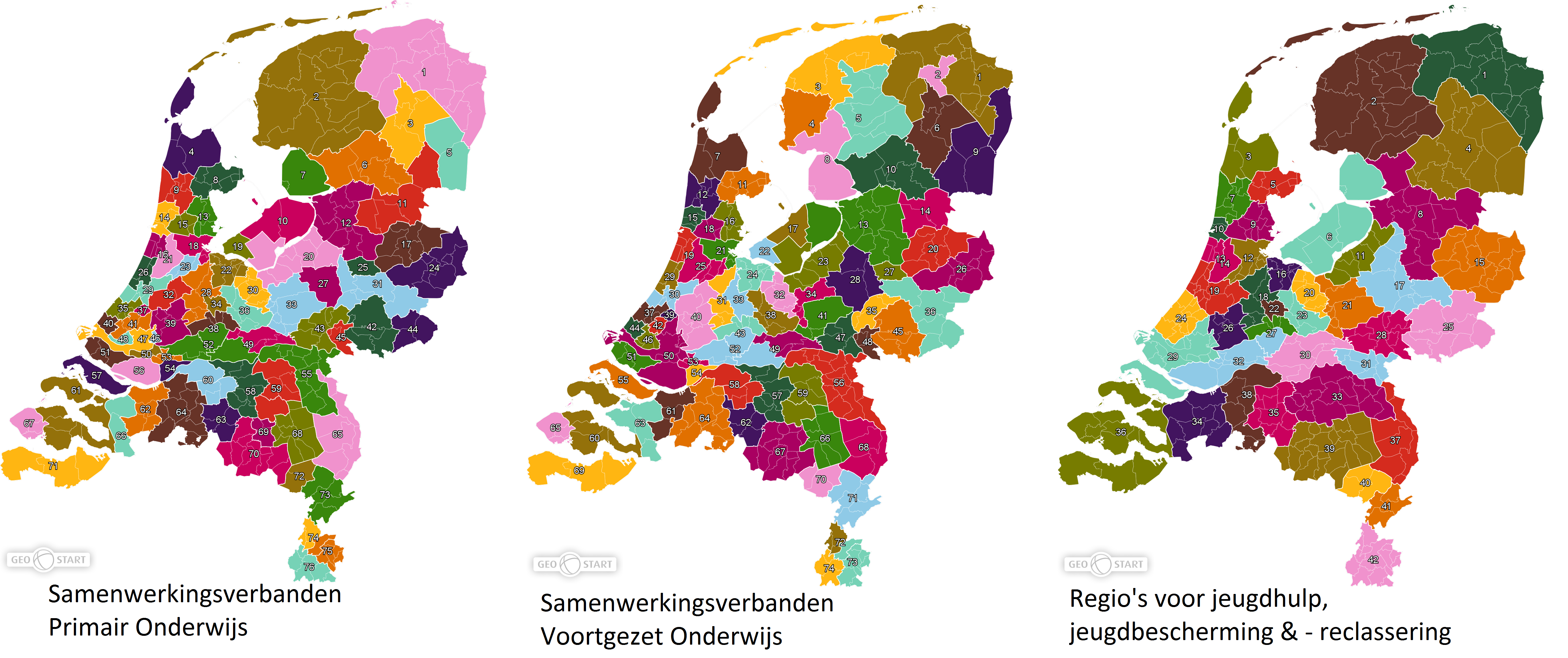 Regiokaarten samenwerkingsverbanden en jeugdzorg